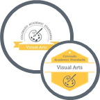 Graphic showing both the 2009 and 2020 logos for visual arts