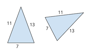 Two congruent triangles.