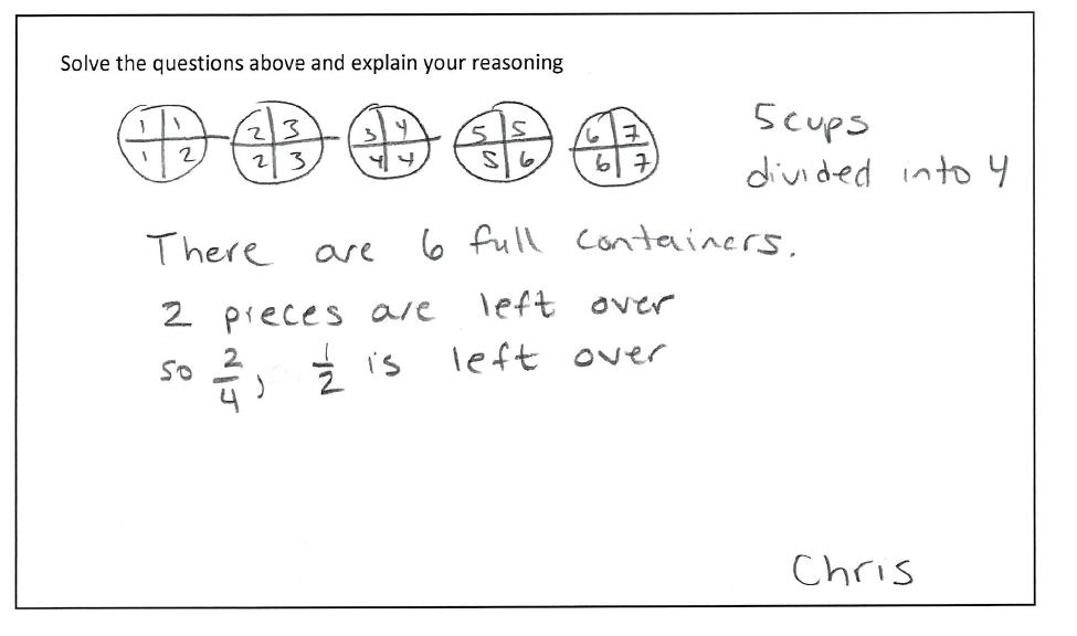 Hand written scratch paper about fractions. 