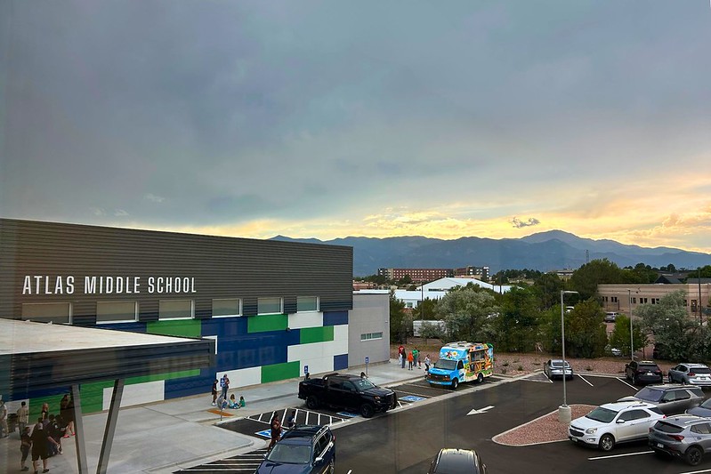 Photo at Atlas Preparatory's new middle school facility unveiling, Aug. 2025