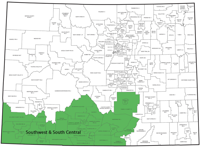 Educator effectiveness southwest & south central regional map 