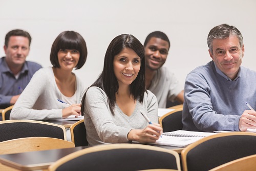 Experienced teachers in classroom. 