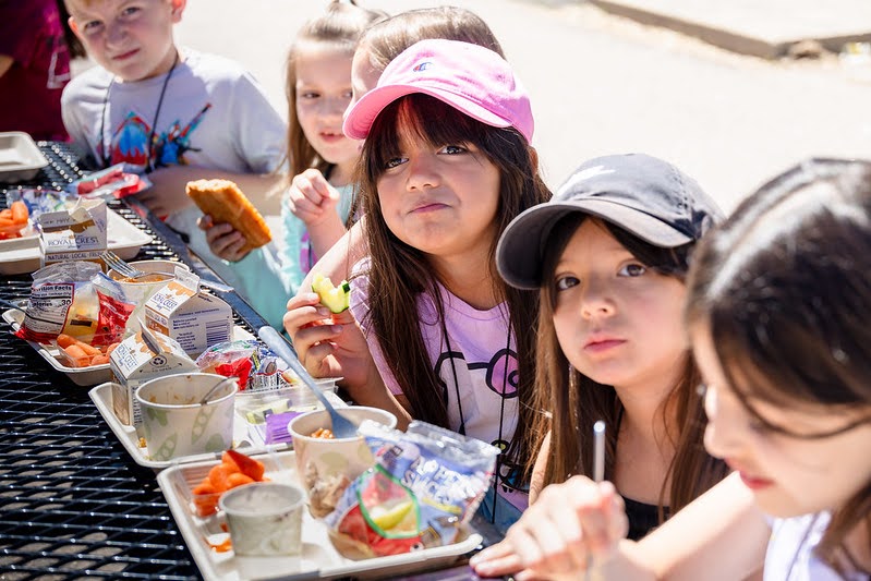 Elementary Students Eating Lunch